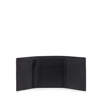 Black leather small trifold wallet